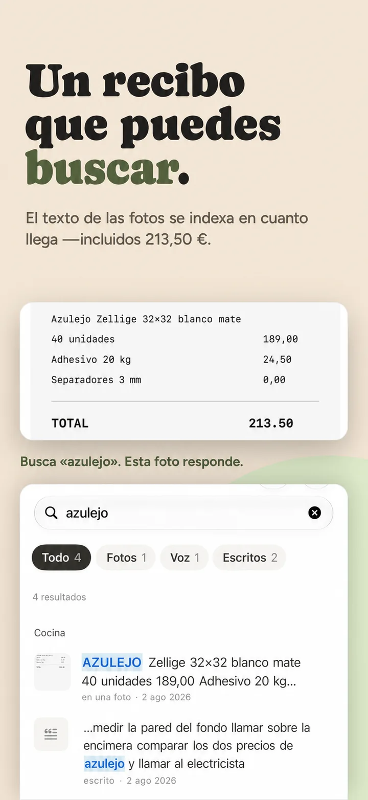 A receipt you can search — text read out of a photo